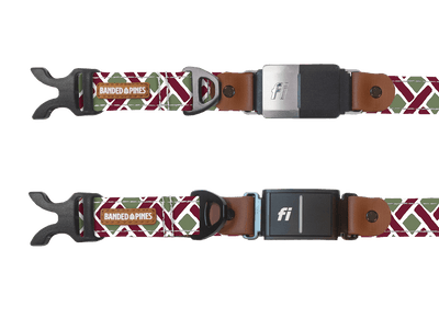 Cranberry Crosshatch Dog Collar