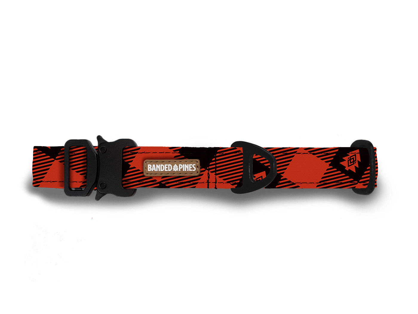 Buffalo Plaid RED Dog Collar - Banded Pines