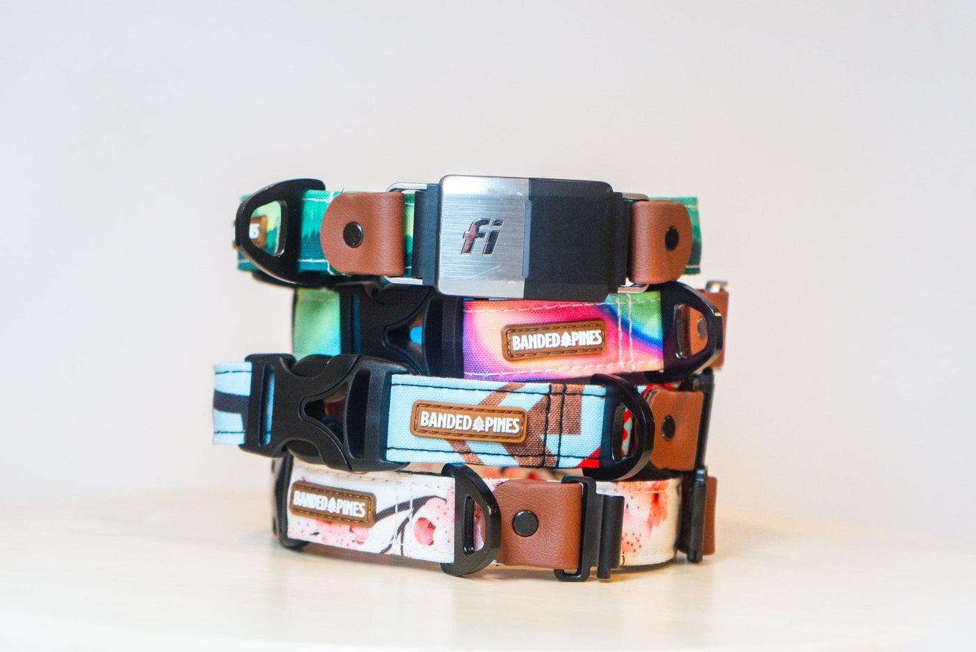 Camp Vibes Dog Collar - Banded Pines