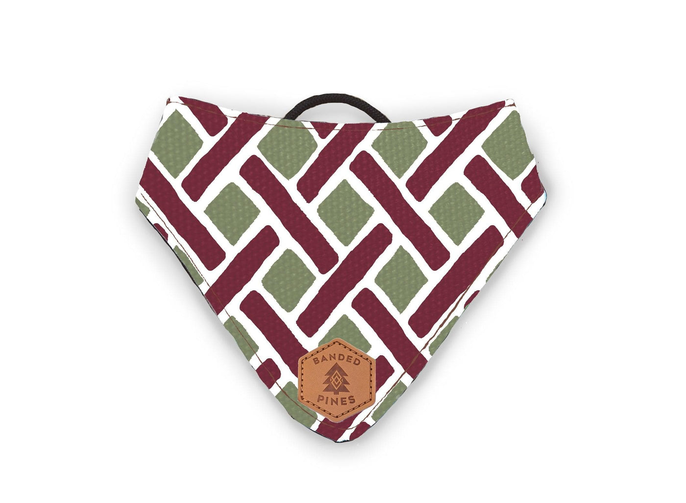 Cranberry Crosshatch Slip-On Dog Bandana | Water Resistant | Durable - Banded Pines