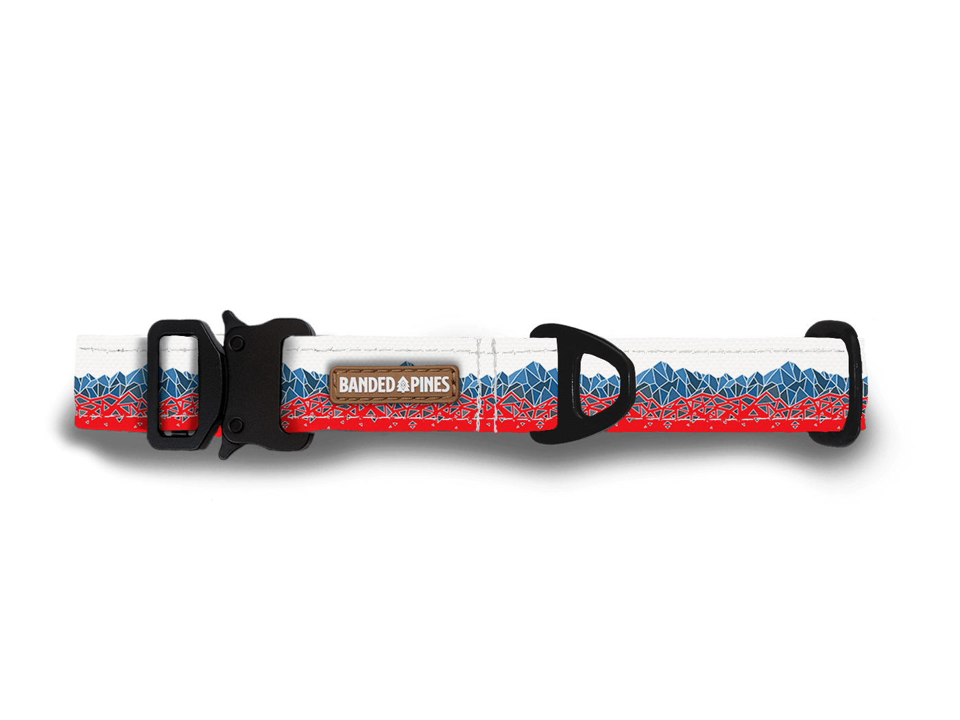 Geo Mountain Ruby Dog Collar - Banded Pines