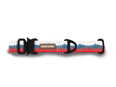Geo Mountain Ruby Dog Collar - Banded Pines