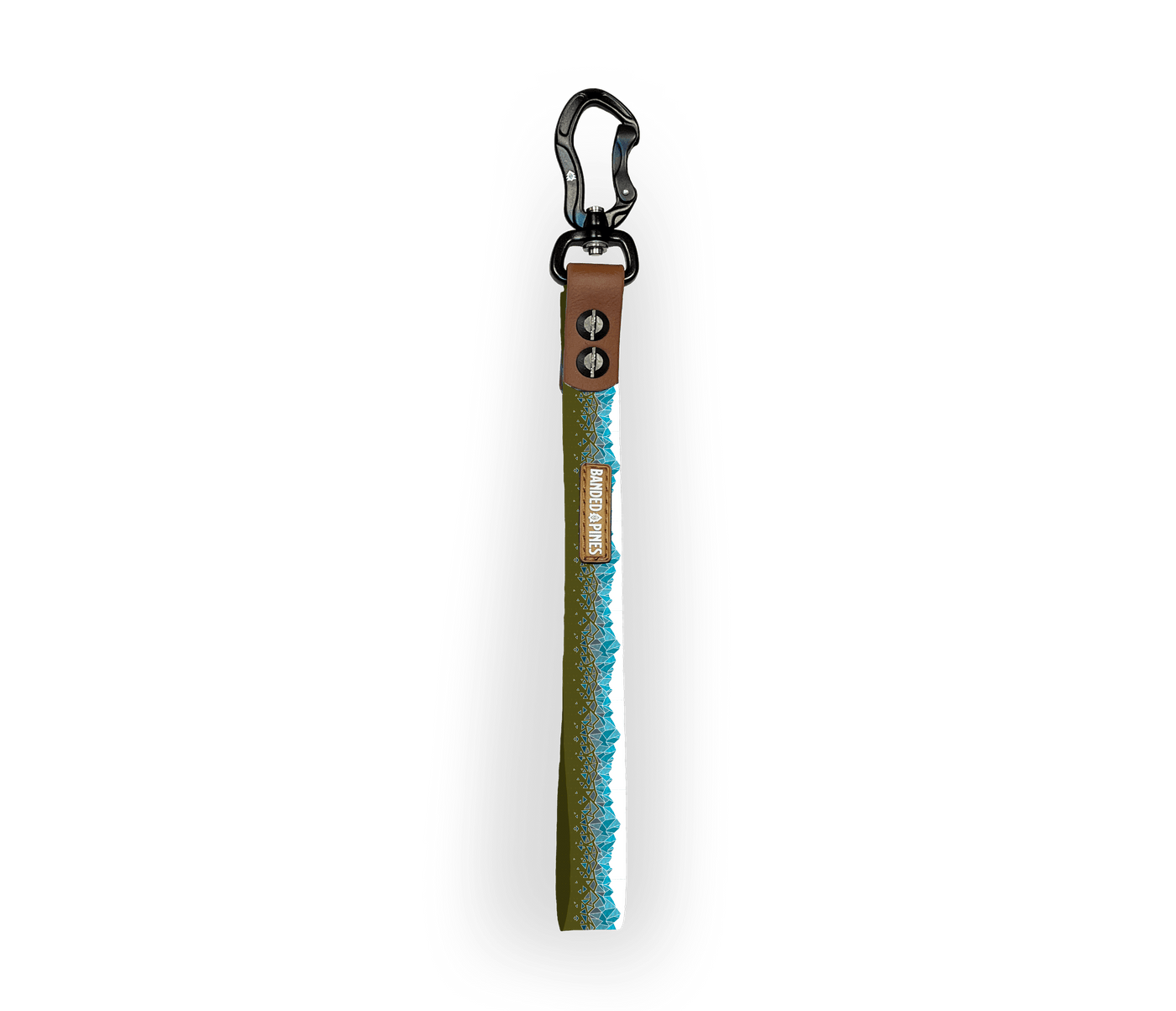 Geo Mountain Turquoise Slip-Lead Dog Leash - Banded Pines