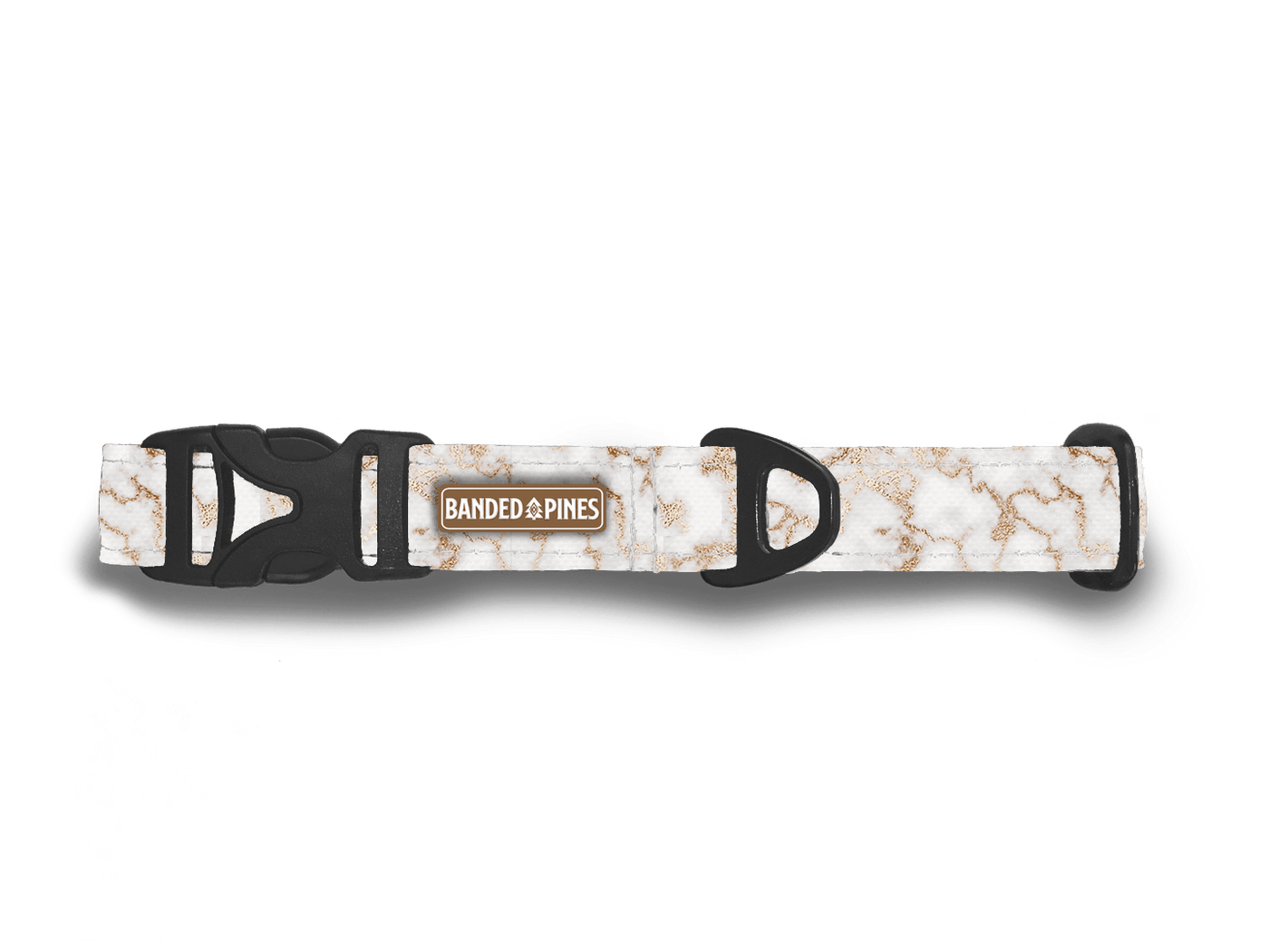 Peaceful Snow Dog Collar - Banded Pines
