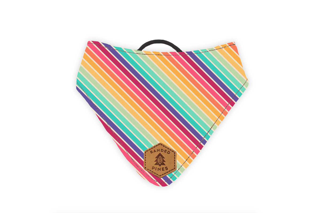 PRIDE Rainbow Stripes Slip-On Dog Bandana - Banded Pines